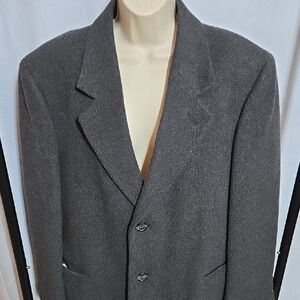 Men's Nino Cerruti Rue Royale Black Wool/Cashmere Overcoat - 42Reg